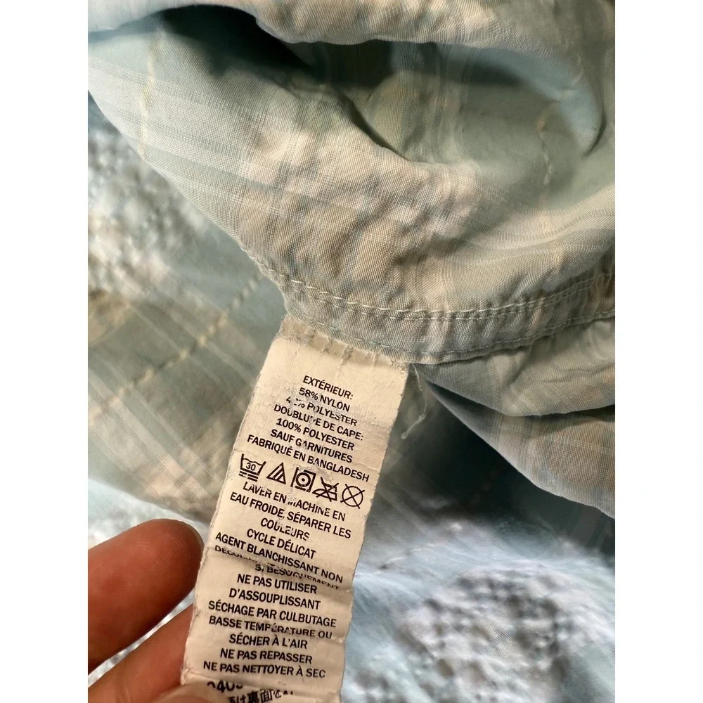 L.L. Bean Vented Plaid Fishing Shirt Size XL Light Teal Green Blue EUC